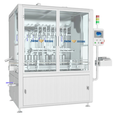 SS304 फ्रेम पिस्टन फिलिंग मशीन 8 हेड्स 80ml-1L श्नाइडर कंट्रोल सिस्टम के साथ: